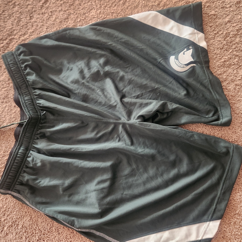 Gray Athletic Shorts with White Accents